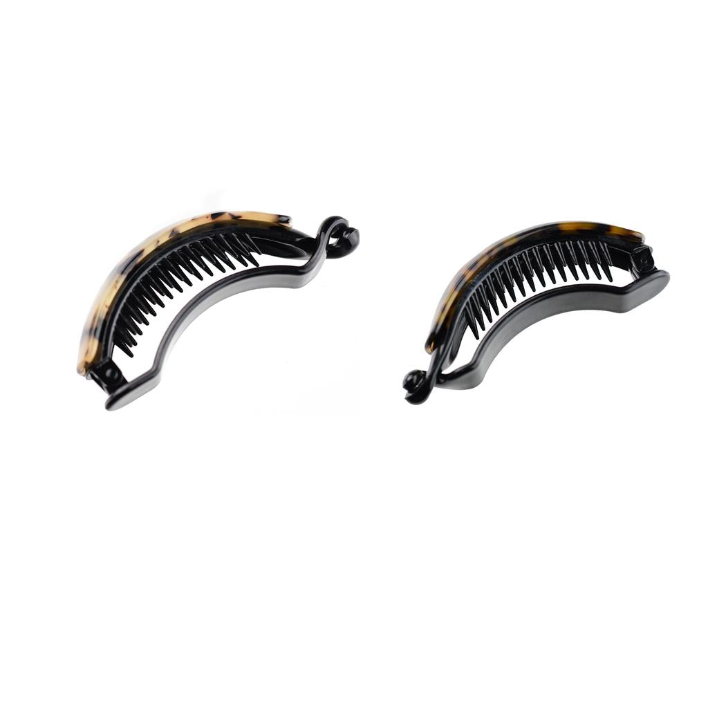 2pcs Lady Large Acetate Banana Hair Clips Hair Clamps Claws Ponytail Holder