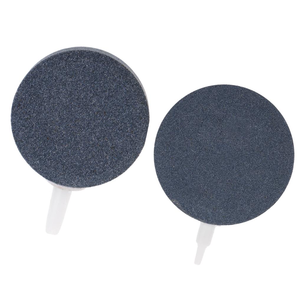 2x 40/80mm Ceramic Round Air Stone Bubble Aquarium Fish Tank Oxygen Pumps