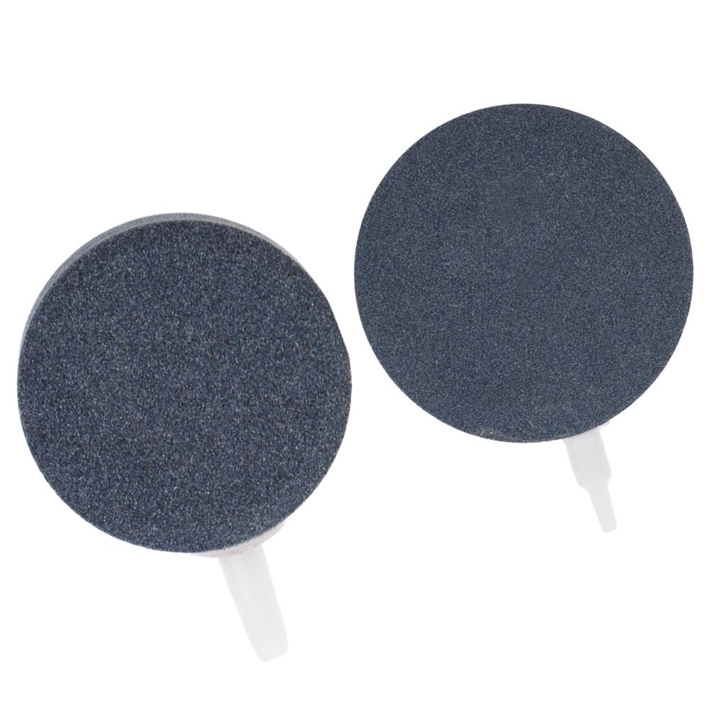 2x 40/80mm Ceramic Round Air Stone Bubble Aquarium Fish Tank Oxygen Pumps