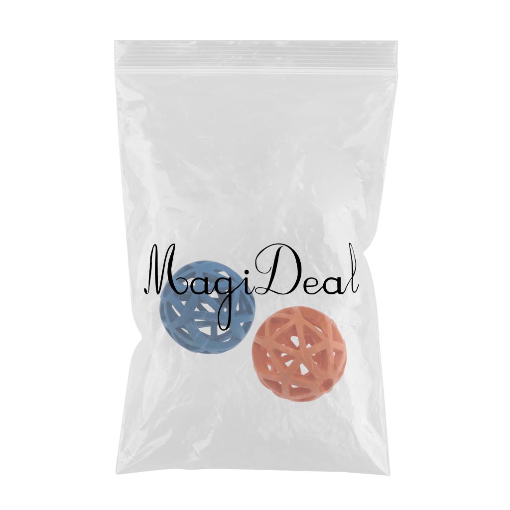 2x Pet Dog Chewing Toy Interactive Training Ball Exercise Toy Blue & Orange