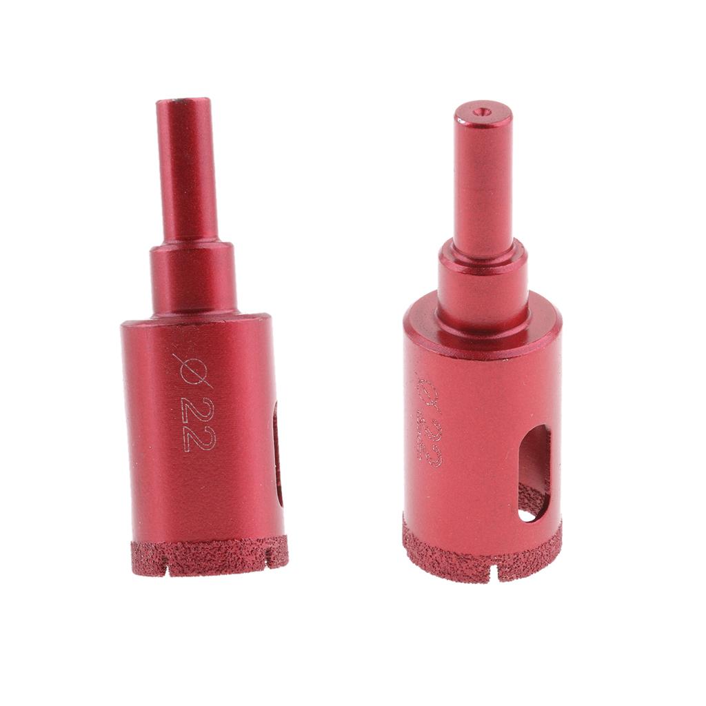2pcs Diamond Tool Drill Bit Set Glass Ceramic Marble Tile 22 & 20mm