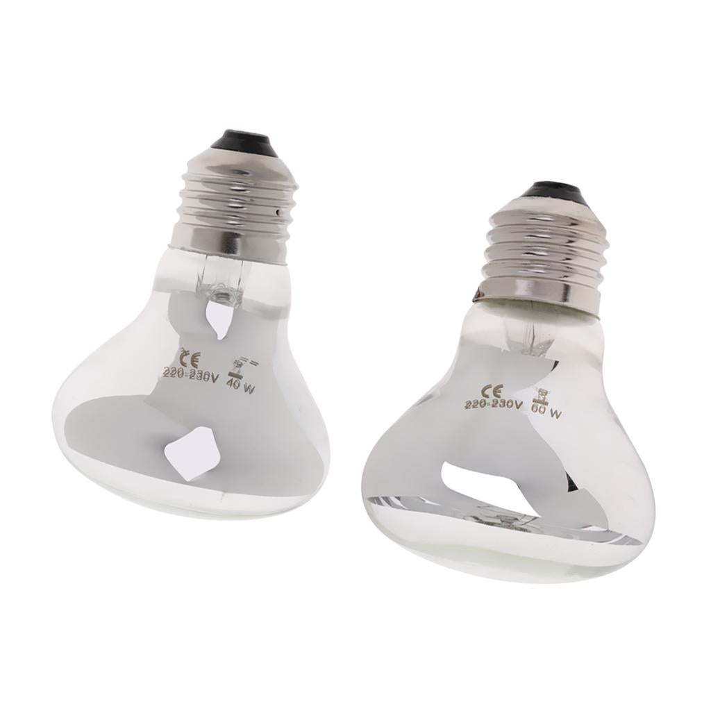 2x E27 UVA Heater Reptile Heat Basking Lamp Moonlight Bulb 220V 40W and 60W