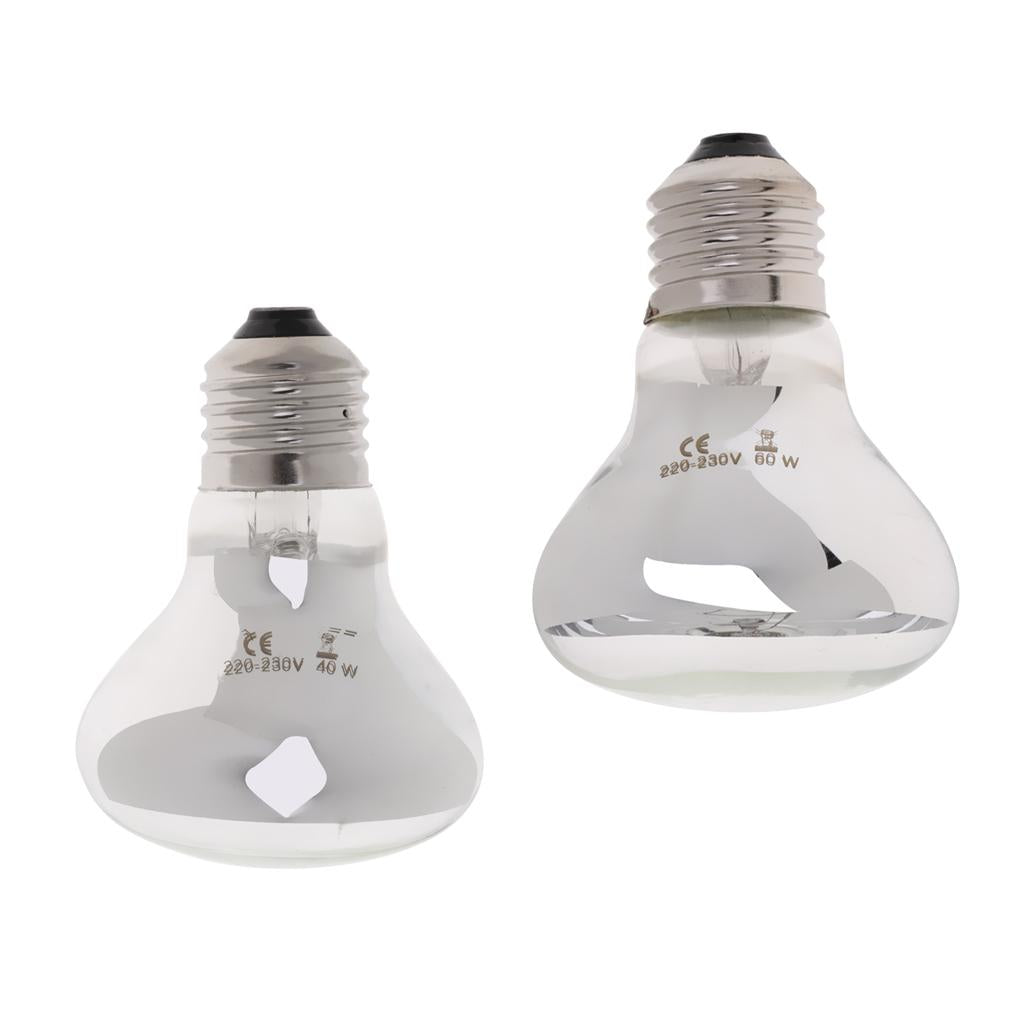 2x E27 UVA Heater Reptile Heat Basking Lamp Moonlight Bulb 220V 40W and 60W