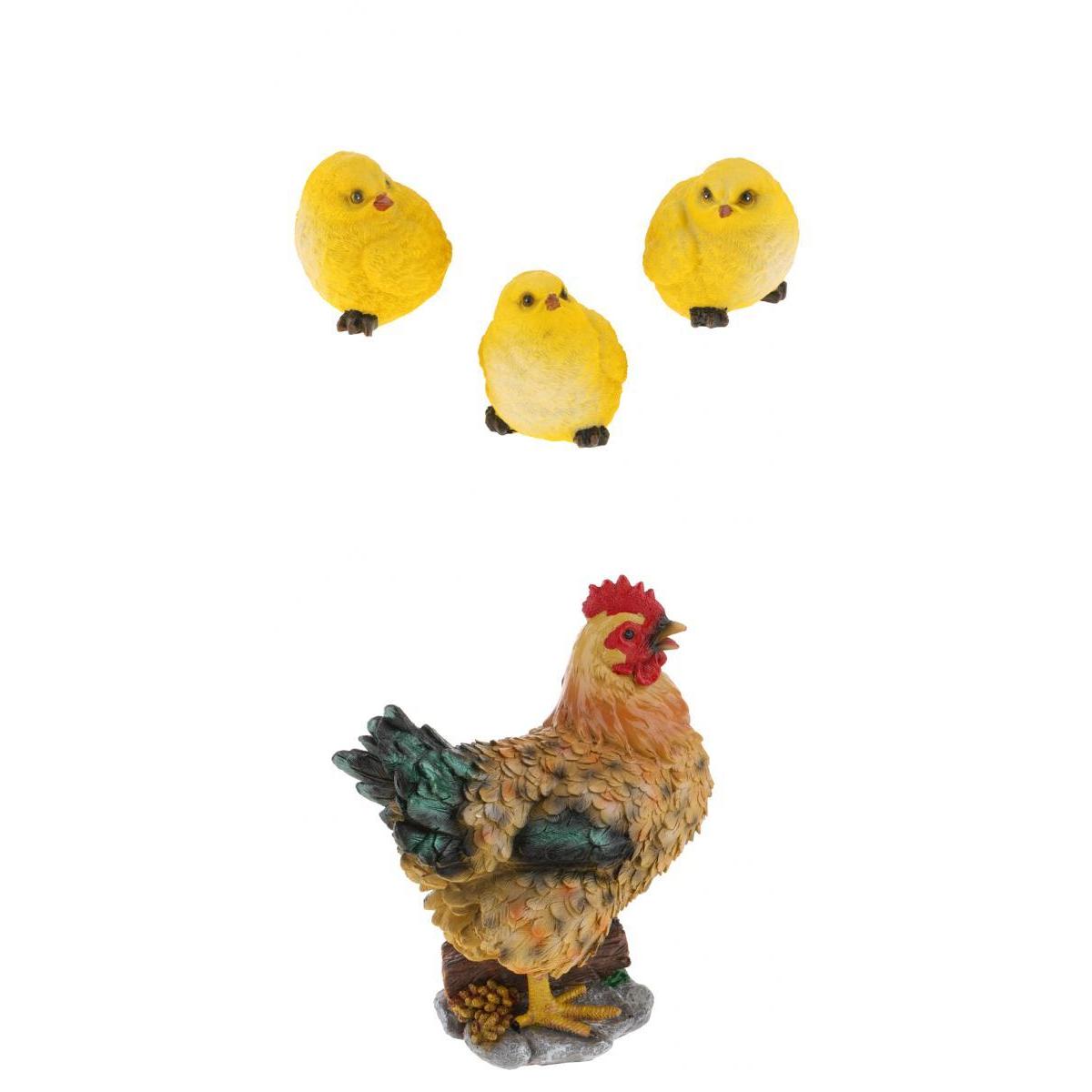 1 Set Artificial Realistic Chicken Figure Outdoor Garden Home Decoration