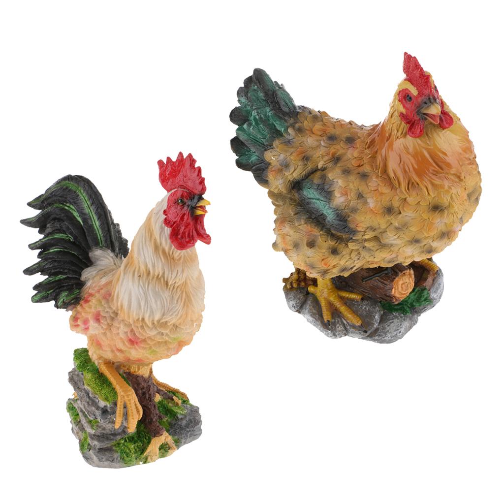 Artificial Realistic Chicken Figure Outdoor Garden Home Decoration Craft