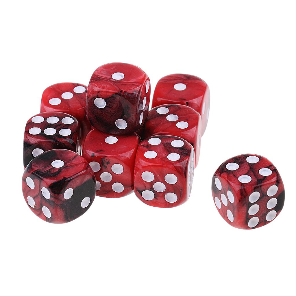 30x Six Sided D6 Dice Dotted 16mm Die Toy for Dungeons and Dragons Props