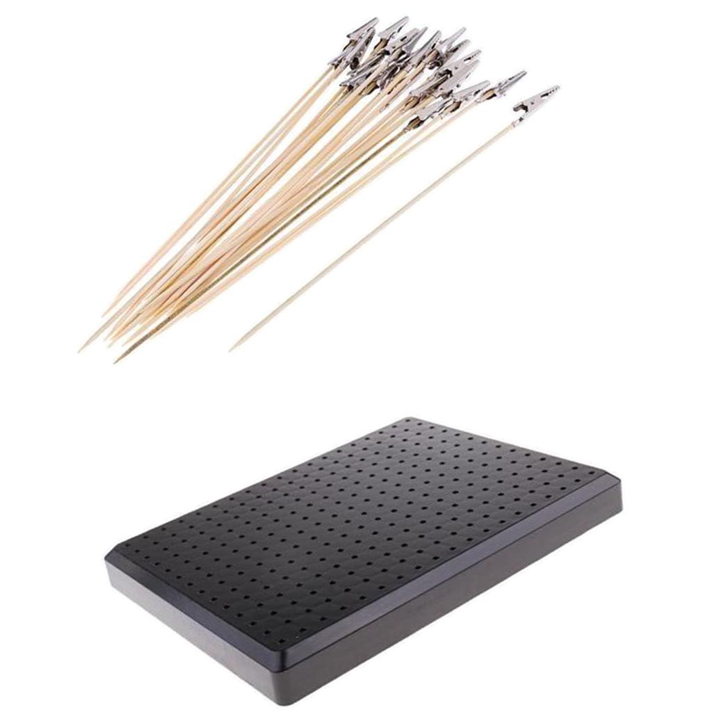 20 Airbrush Alligator Clip Hobby Model Color Inkjet Painting Stick + Holder