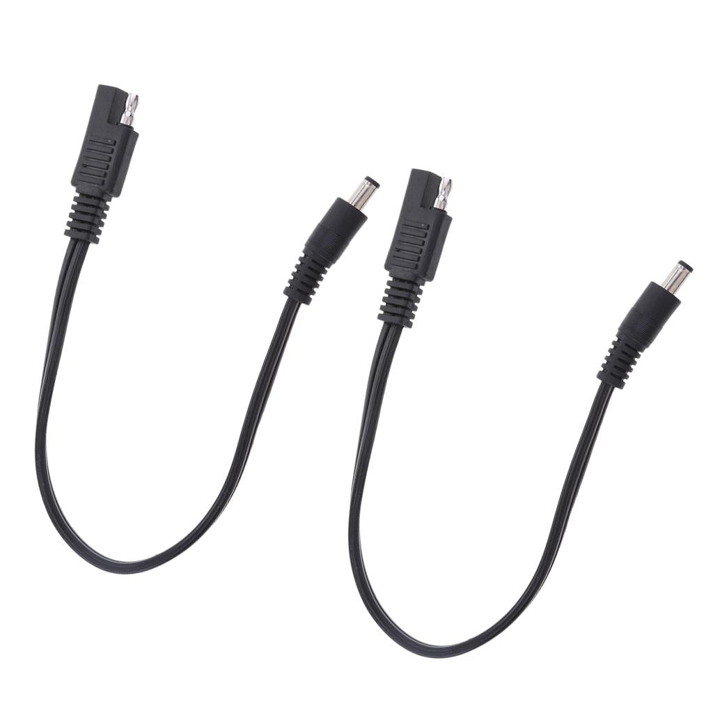 2Pieces SAE to DC5521 Adapter Cable 10A 16AWG Car Solar Battery DC Charging