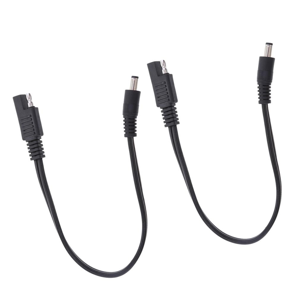 2Pieces SAE to DC5521 Adapter Cable 10A 16AWG Car Solar Battery DC Charging