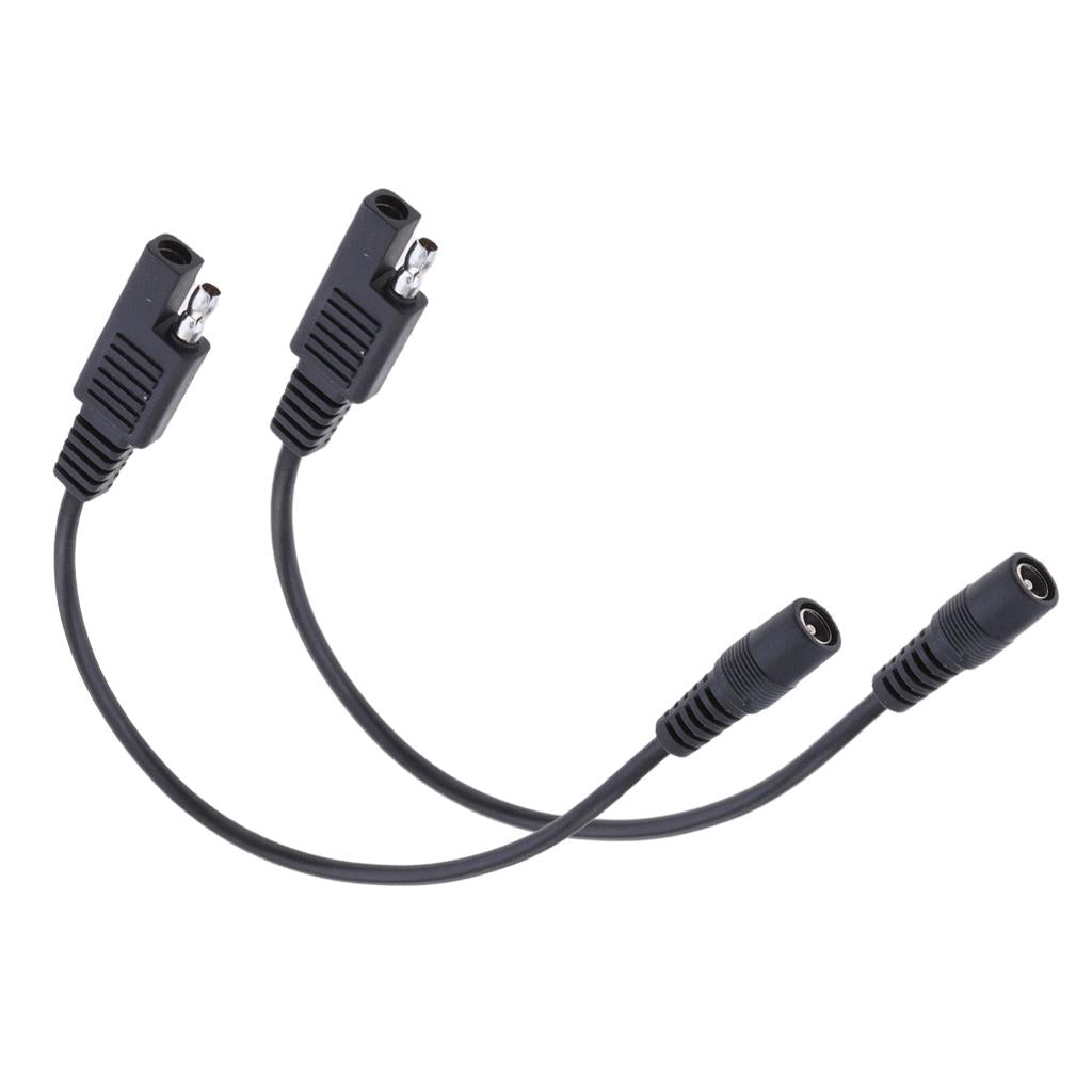 2Pieces SAE to DC 5521 Coax Female Cable Motorcycle Heat Clothing Adapter