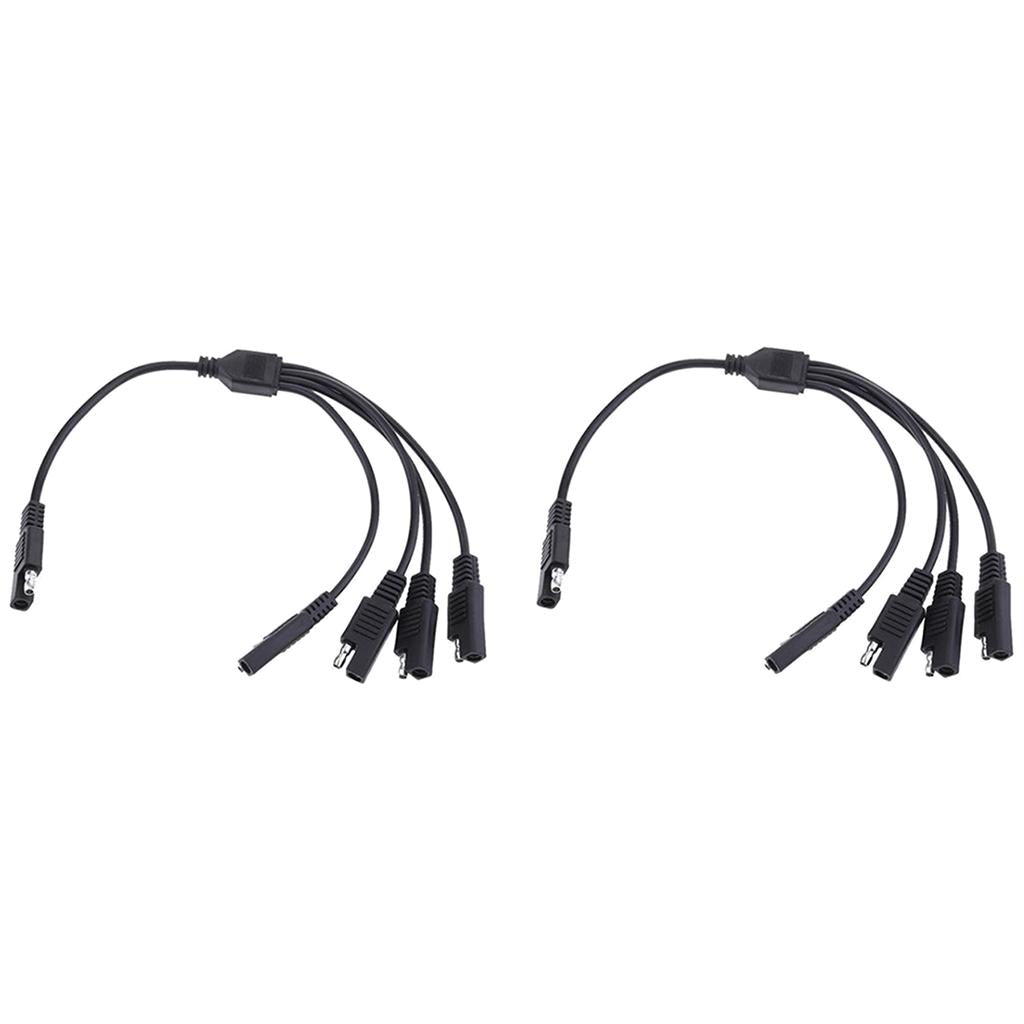2Pieces 18AWG SAE 1 to 4 Extension Adapter Splitter Cable for Solar Battery