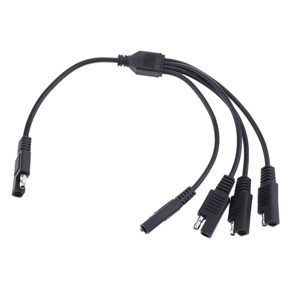 2Pieces 18AWG SAE 1 to 4 Extension Adapter Splitter Cable for Solar Battery