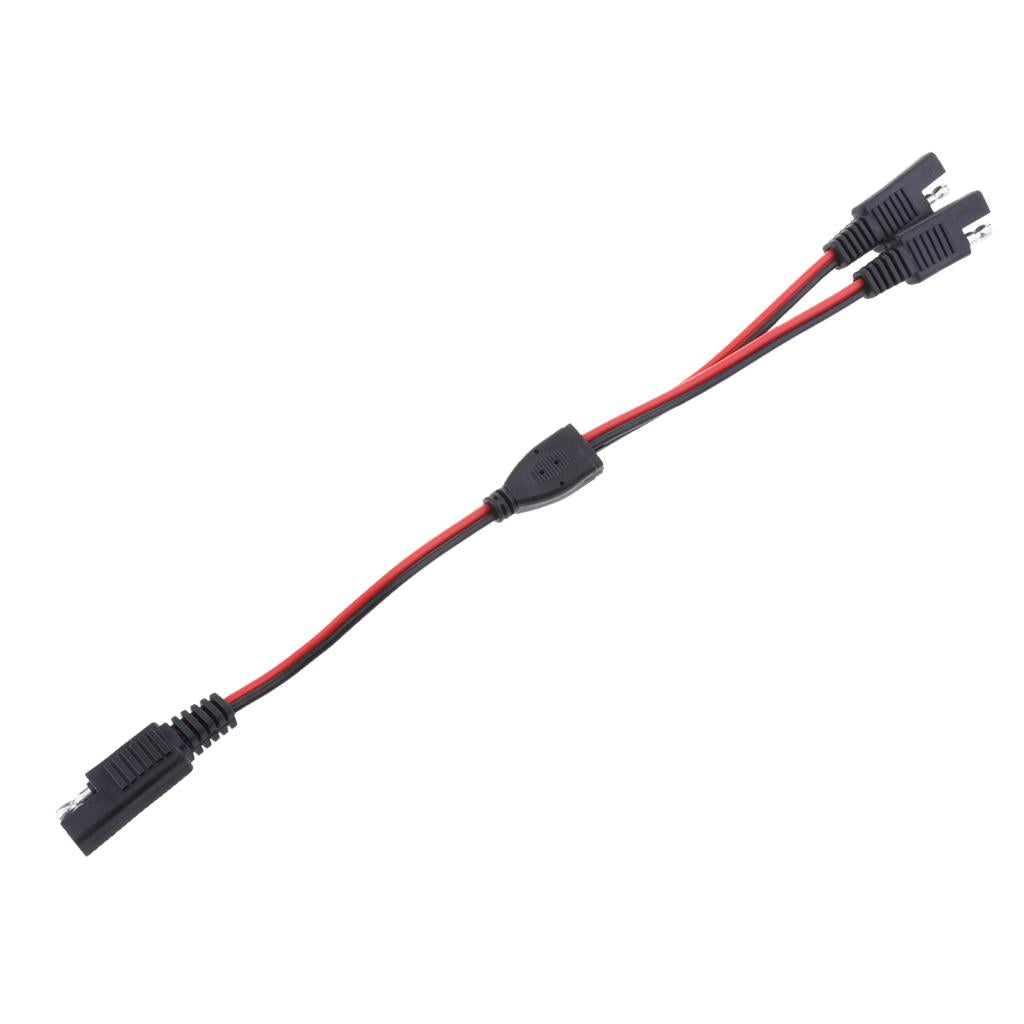 2Pieces 18AWG SAE 1 to 2 Extension Adapter Splitter Cable for Solar Battery