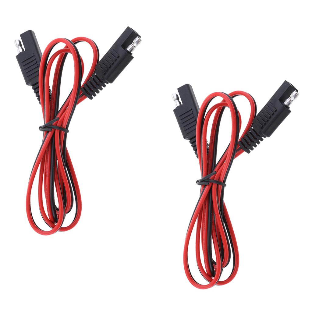 2Pieces 18AWG SAE Male to Male Extension Adapter Cable Harness Solar Battery