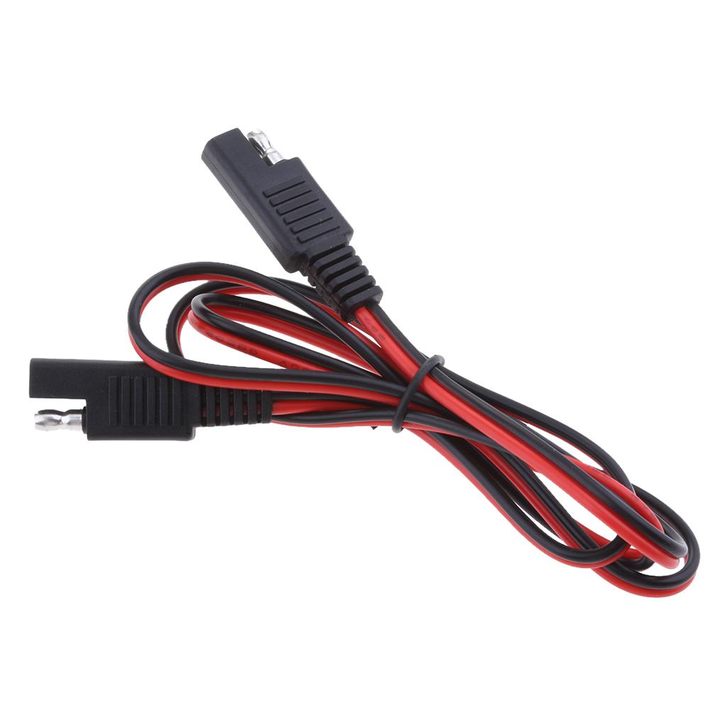 2Pieces 18AWG SAE Male to Male Extension Adapter Cable Harness Solar Battery