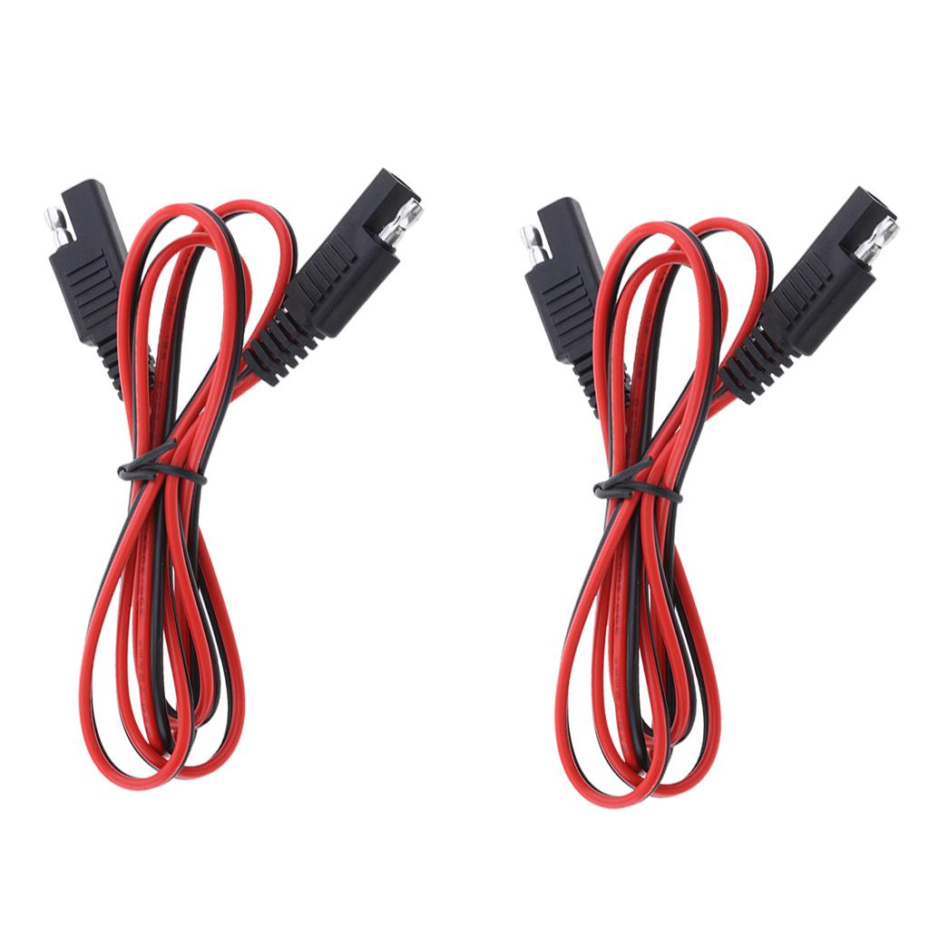 2Pieces 18AWG SAE Male to Male Extension Adapter Cable Harness Solar Battery