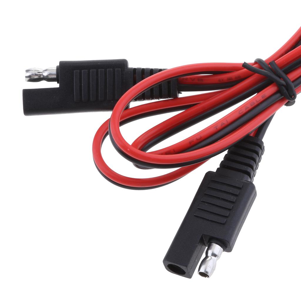 2Pieces 18AWG SAE Male to Male Extension Adapter Cable Harness Solar Battery