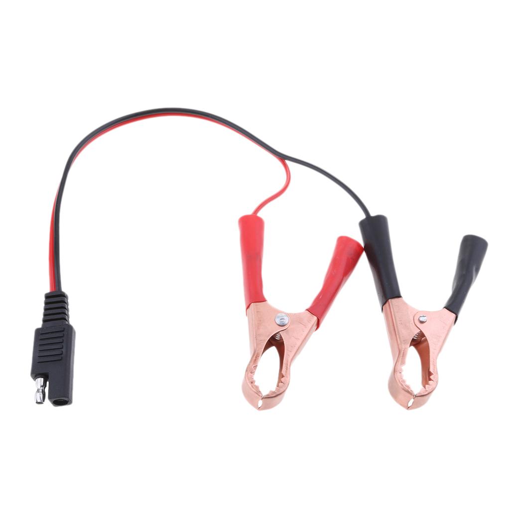 2Pieces 18AWG SAE to Alligator Clips Extension Cable Car Battery Booster