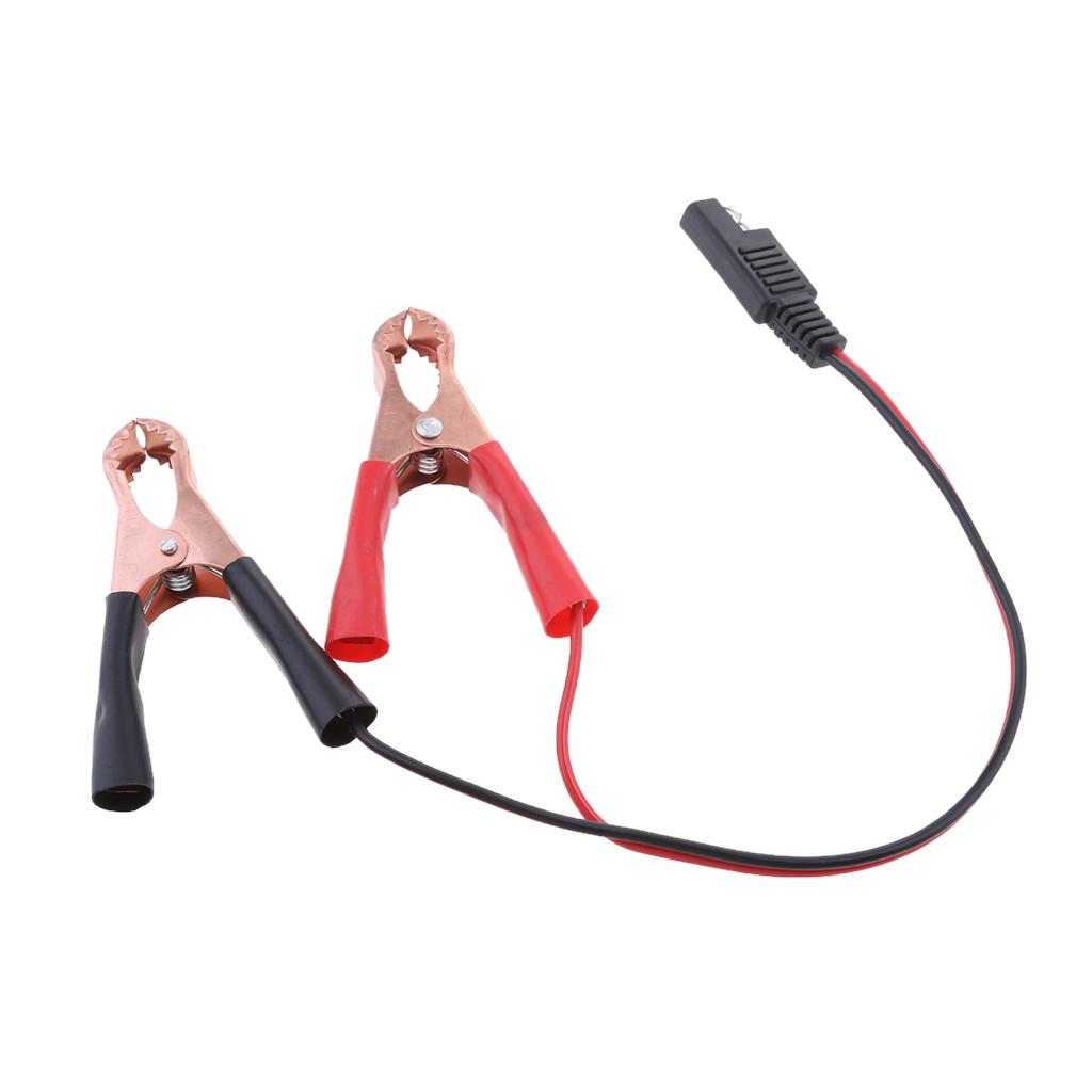 2Pieces 18AWG SAE to Alligator Clips Extension Cable Car Battery Booster