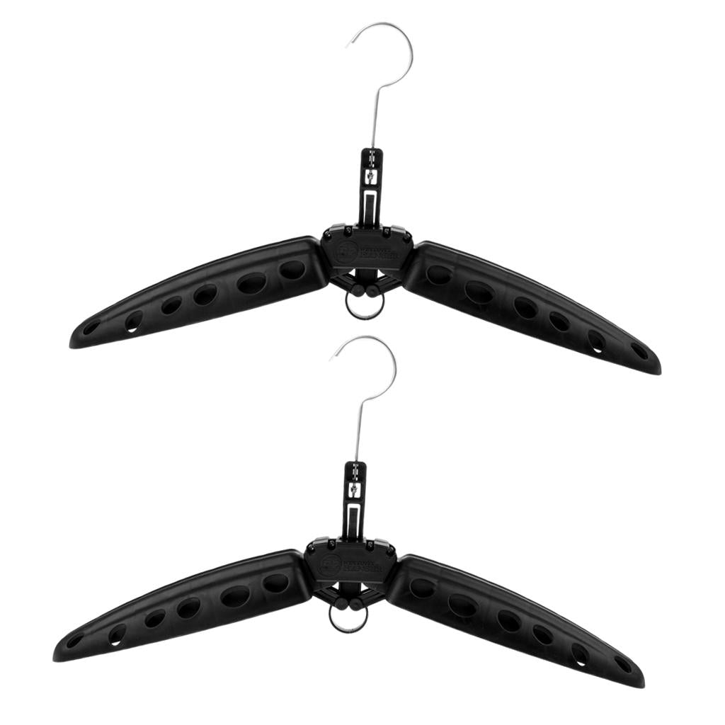 2Pc Multi Purpose Travel Folds Hanger for Scuba Diving Wetsuit Drysuit Black