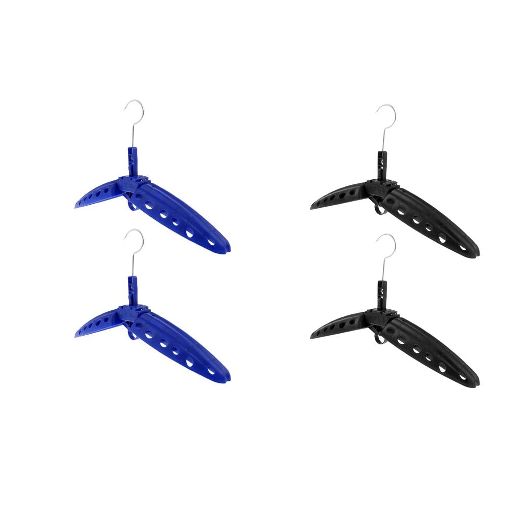 2Pc Multi Purpose Travel Folds Hanger for Scuba Diving Wetsuit Drysuit Black