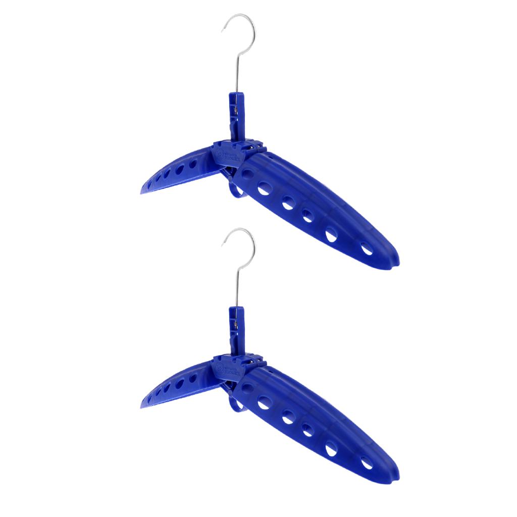 2Pcs Multi Purpose Travel Folds Hanger for Scuba Diving Wetsuit Drysuit Blue