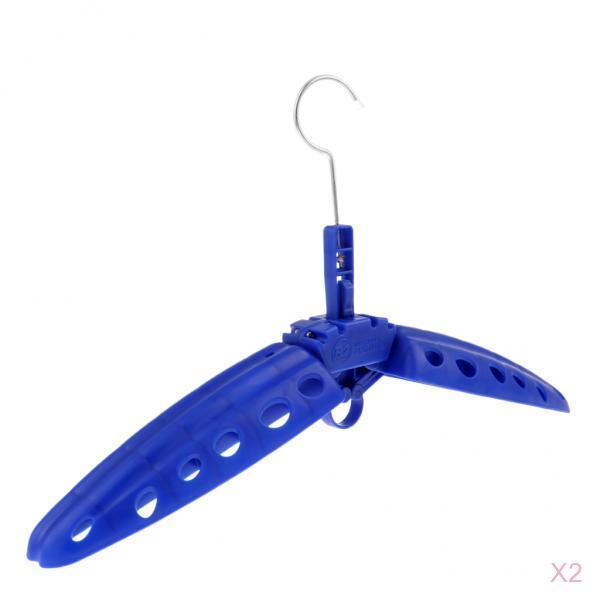 2Pcs Multi Purpose Travel Folds Hanger for Scuba Diving Wetsuit Drysuit Blue