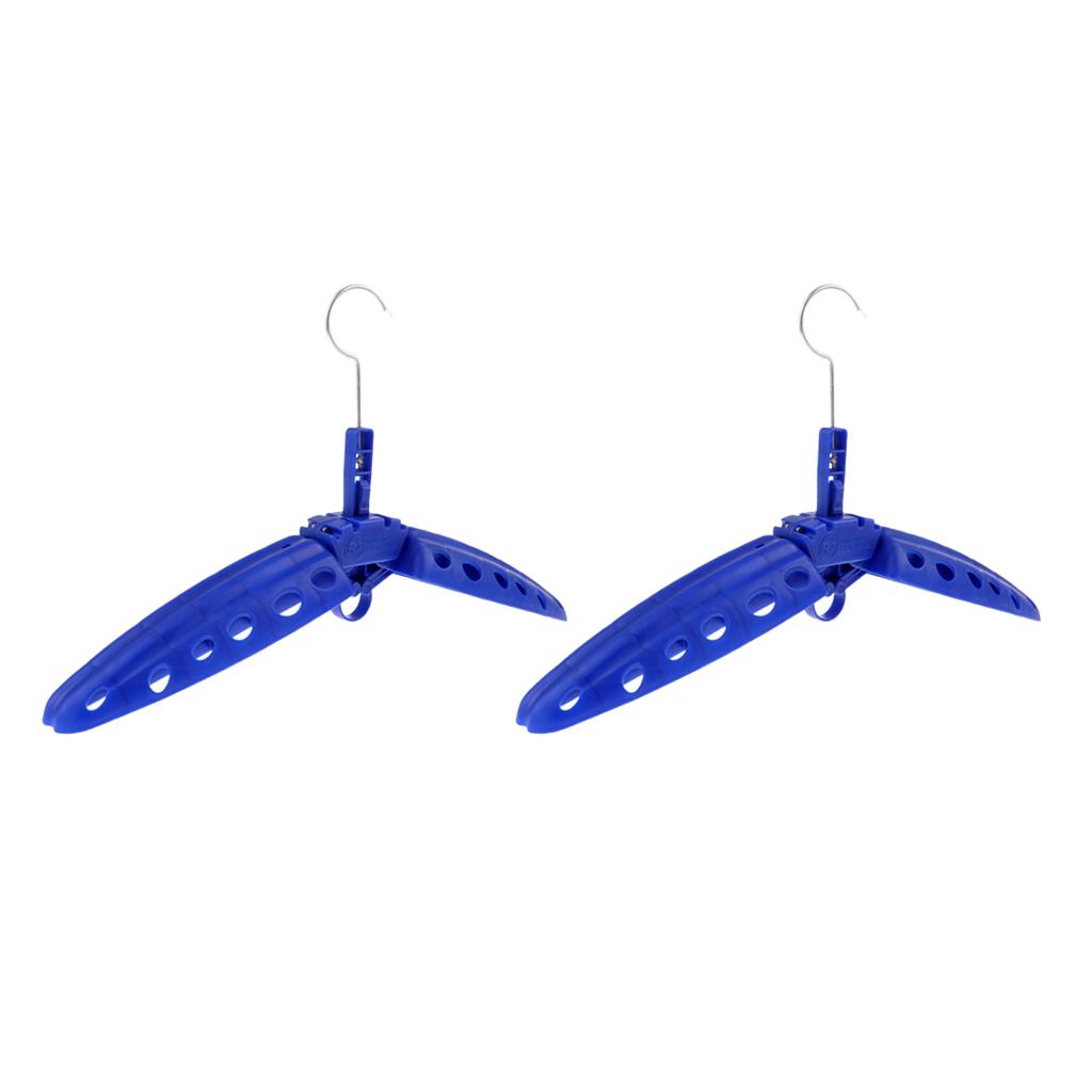 2Pcs Multi Purpose Travel Folds Hanger for Scuba Diving Wetsuit Drysuit Blue