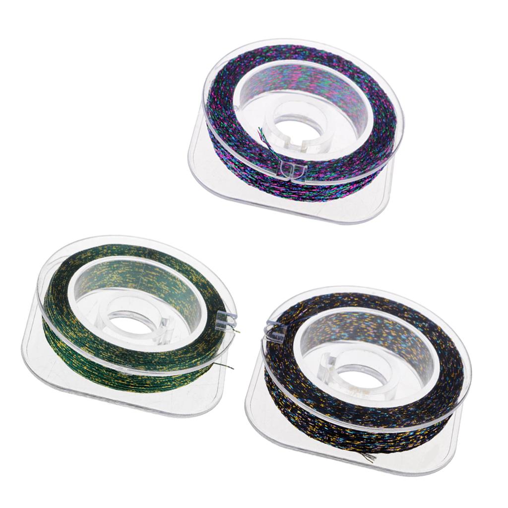 3pcs Metallic Guide Wrapping Fishing Line Thread Rod Building Repairing