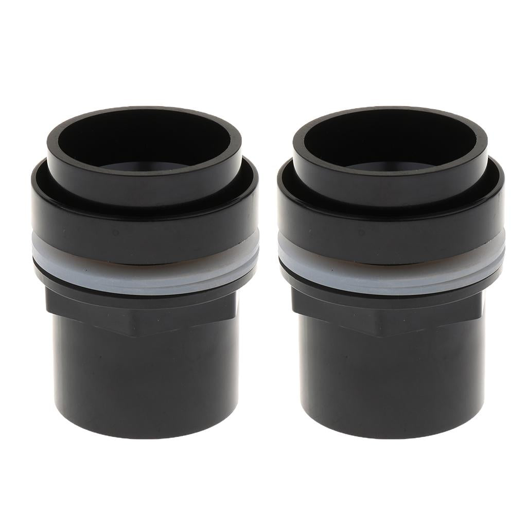 2x Fish Tank Pipe Joint Aquarium Pipe Connector Coupler Adapter 50mm Dia
