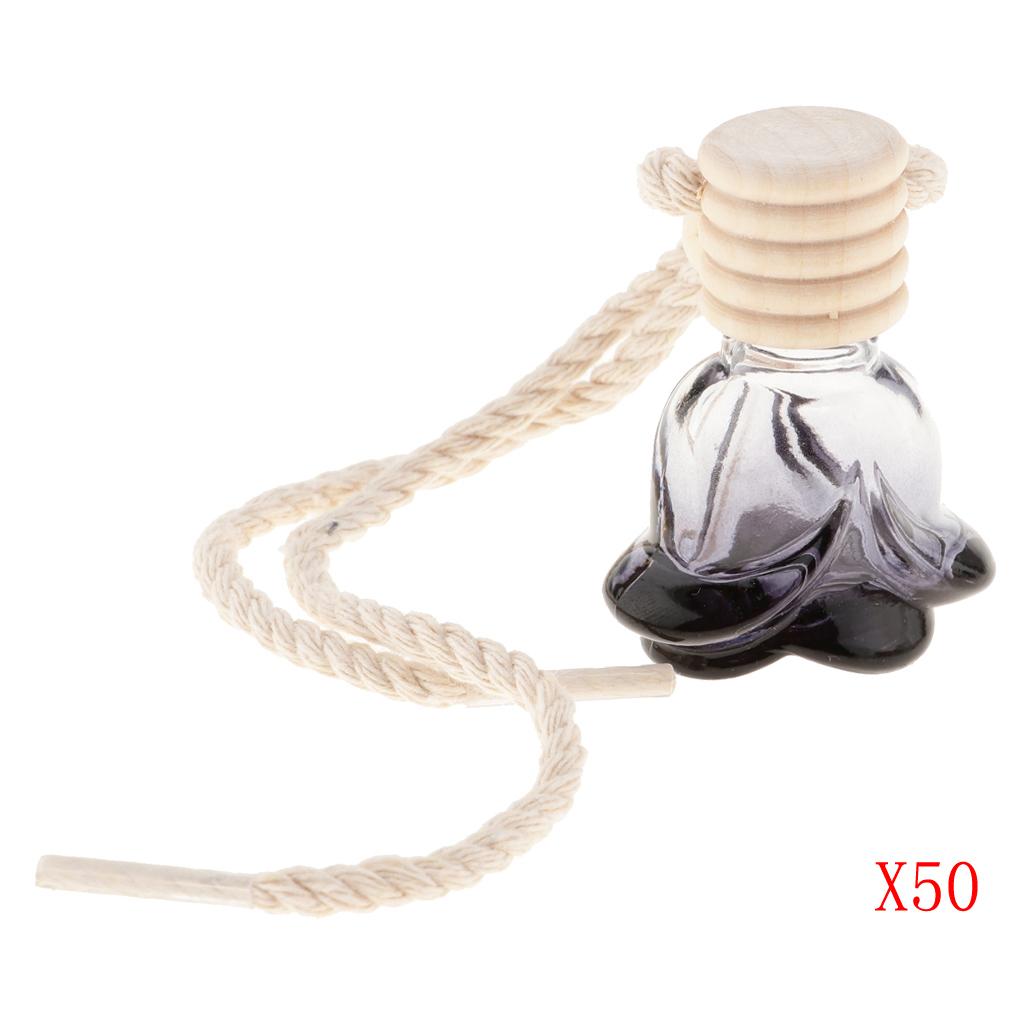 50Pcs 10ml Empty Perfume Bottle Car Hanging Pendant Home Decor Flower