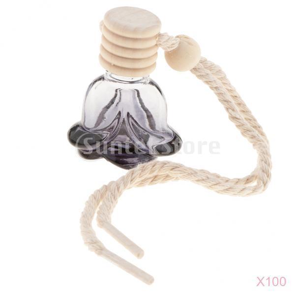 100Pcs Empty Perfume Bottle Pendant Car Hanging Ornament Home Decor Flower