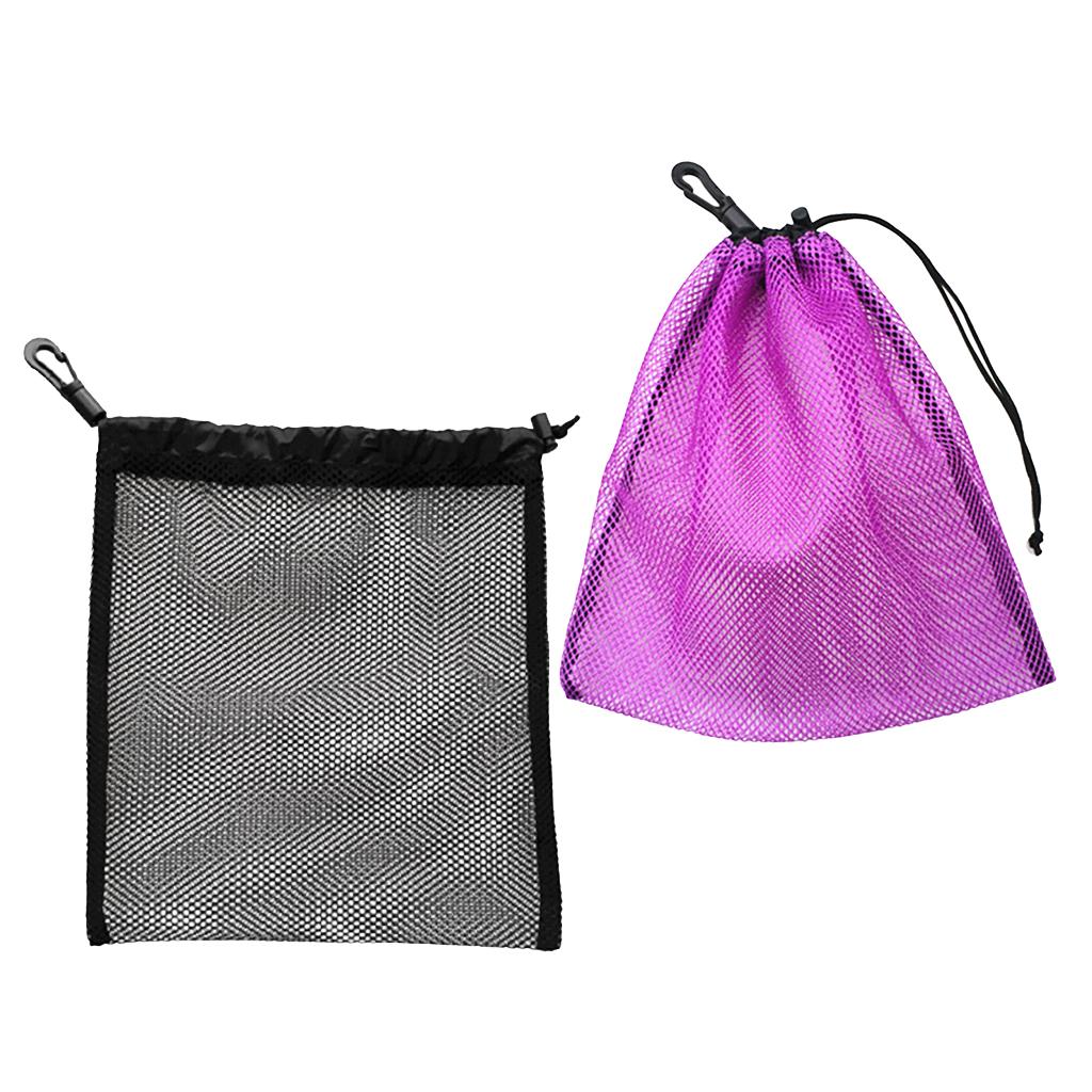 2Pcs Durable Mesh Nets Bag Pouch Golf Tennis Ball Carrying Holder Storage