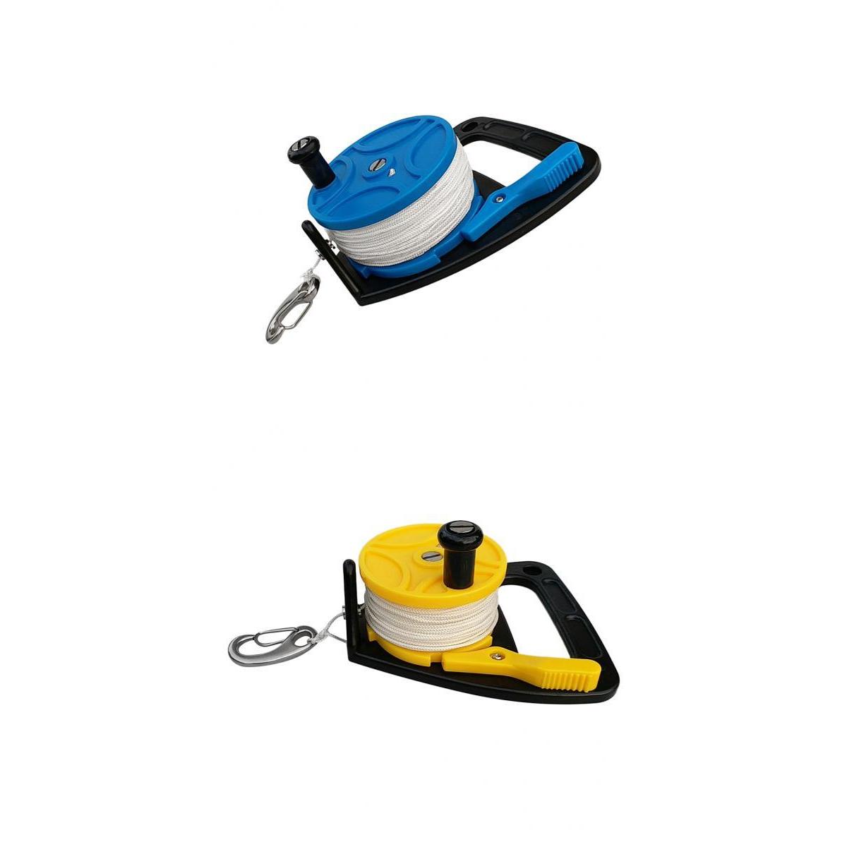 2Pcs Underwater Scuba Diving Dive Wreck Cave Reel with Handle Line Snap Hook