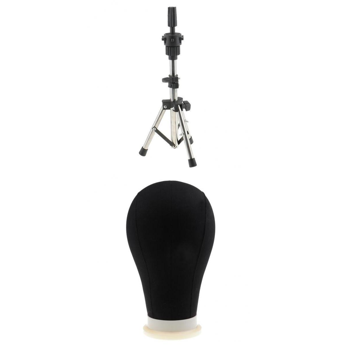 22inch Canvas Poly Mannequin Head for Wig Hat Making Display Stand w/ Stand