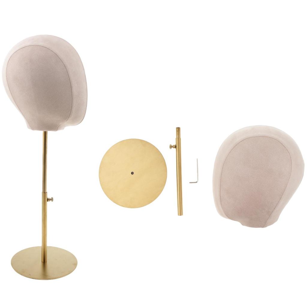 2pcs Suede Cork Mannequin Head Hat Rack Cap Wig Holder Display Stand White