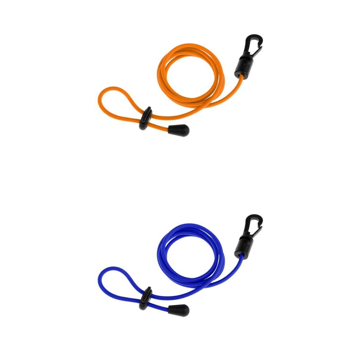 2 Pieces Elastic Kayak Canoe Paddle Leash Fishing Rod Cord Orange&Royal Blue