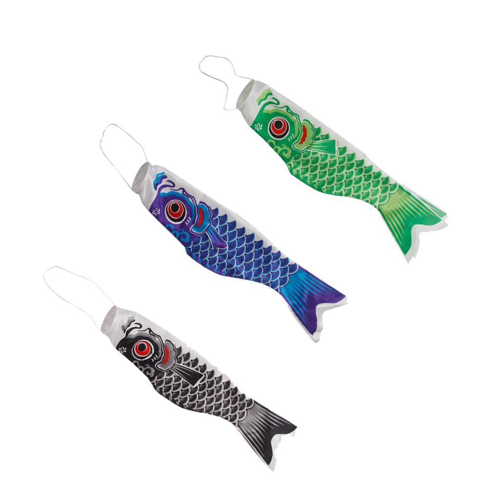 3Pcs 150cm Japanese Windsock Carp Flag Koi Nobori Sailfish Wind Streamer
