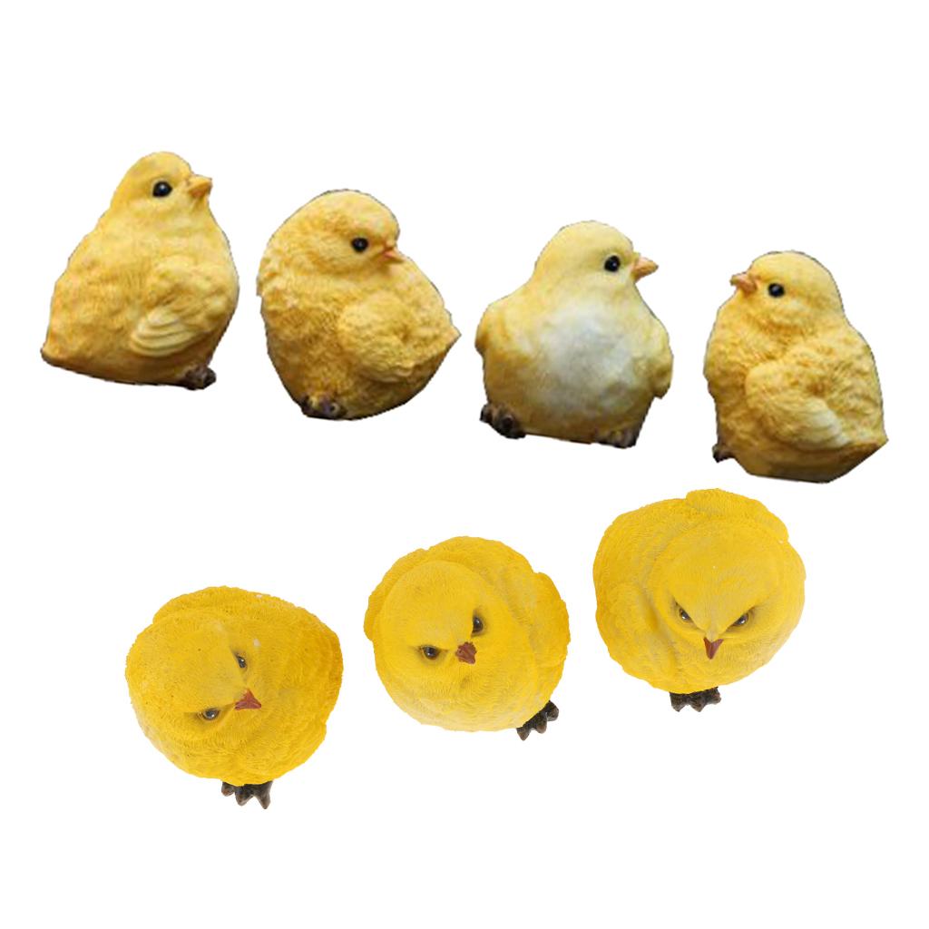 7pcs Artificial Realistic Chicken Figure Outdoor Garden Home Decoration