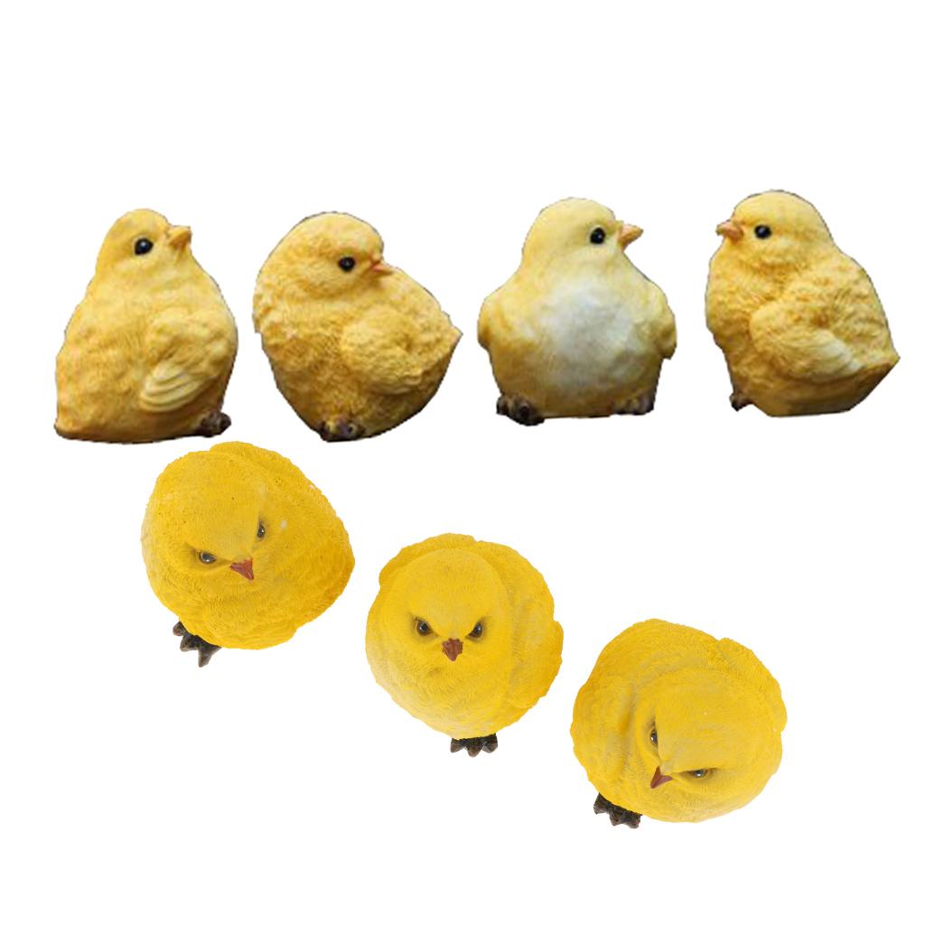 7pcs Artificial Realistic Chicken Figure Outdoor Garden Home Decoration