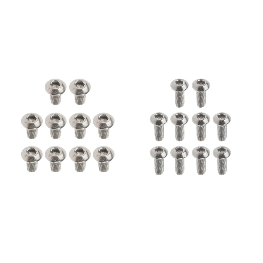 20Pcs GR1 Titanium Alloy Hexagon Button Head Cap Bolts Screws M3x6mm&M3x8mm