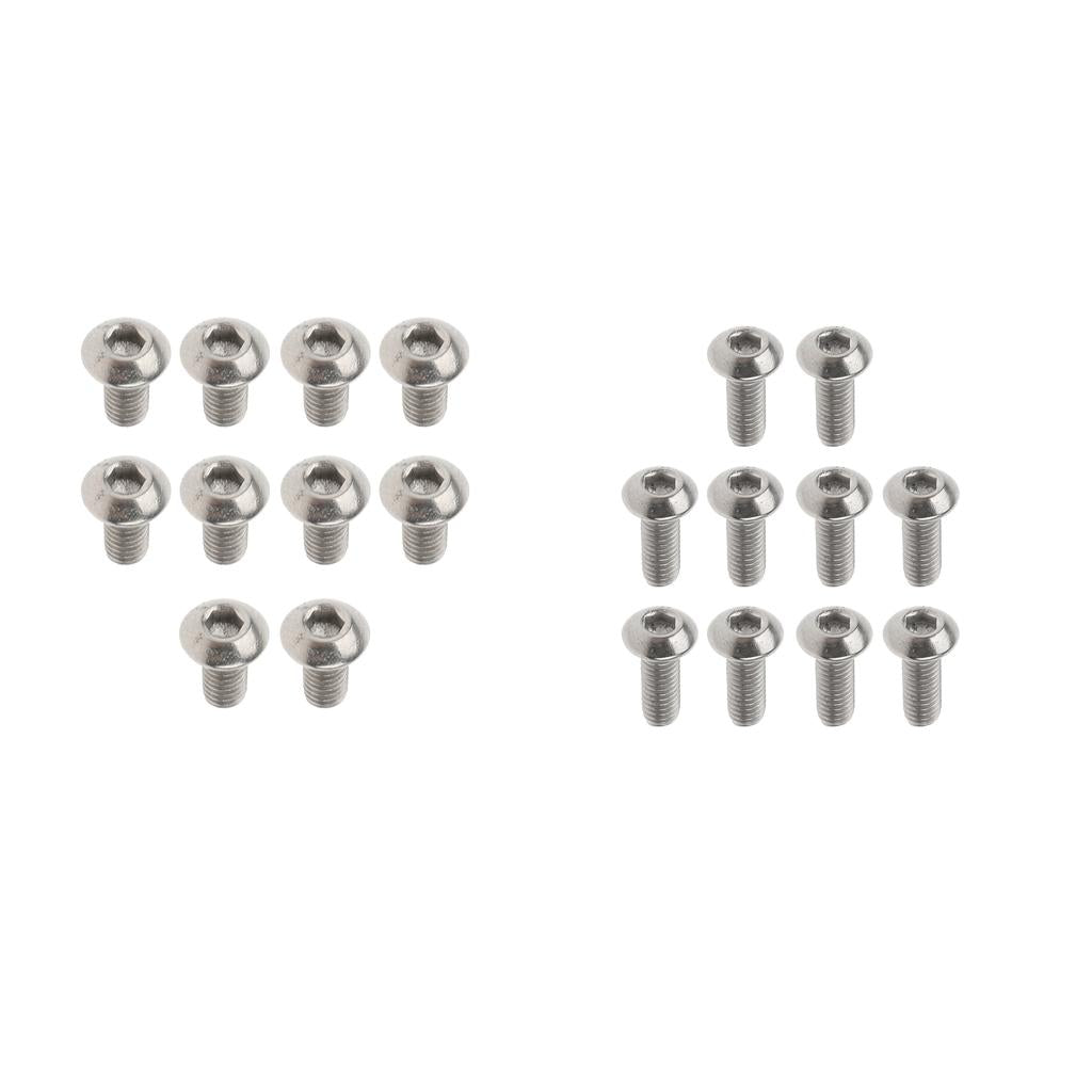 20Pcs GR1 Titanium Alloy Hexagon Button Head Cap Bolts Screws M3x6mm&M3x8mm