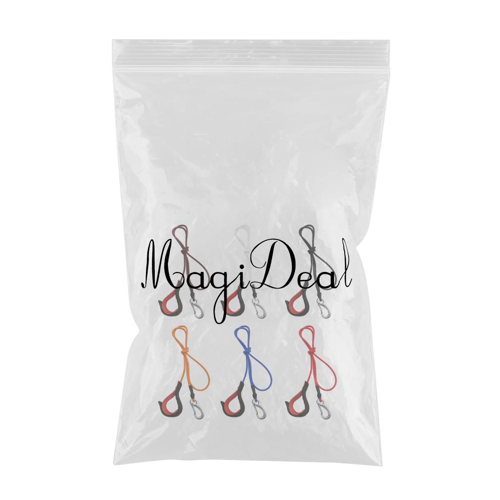 6 Pieces Kayak Canoe SUP Paddle Board Leash Fishing Rod Pole Lanyard Clip