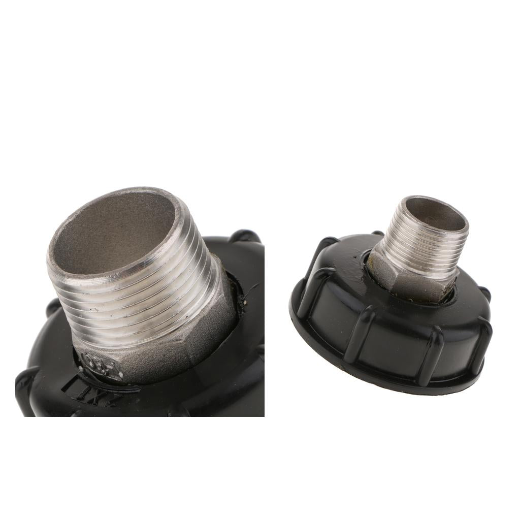 1000L IBC Water Tote Tank Adapter Hose Cap 60mm 1Inch Outside/6 Extra Thread