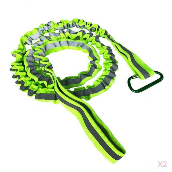 2pcs Adjustable Kayak Boat Fishing SUP Safety Rod Paddle Leash Cord Green
