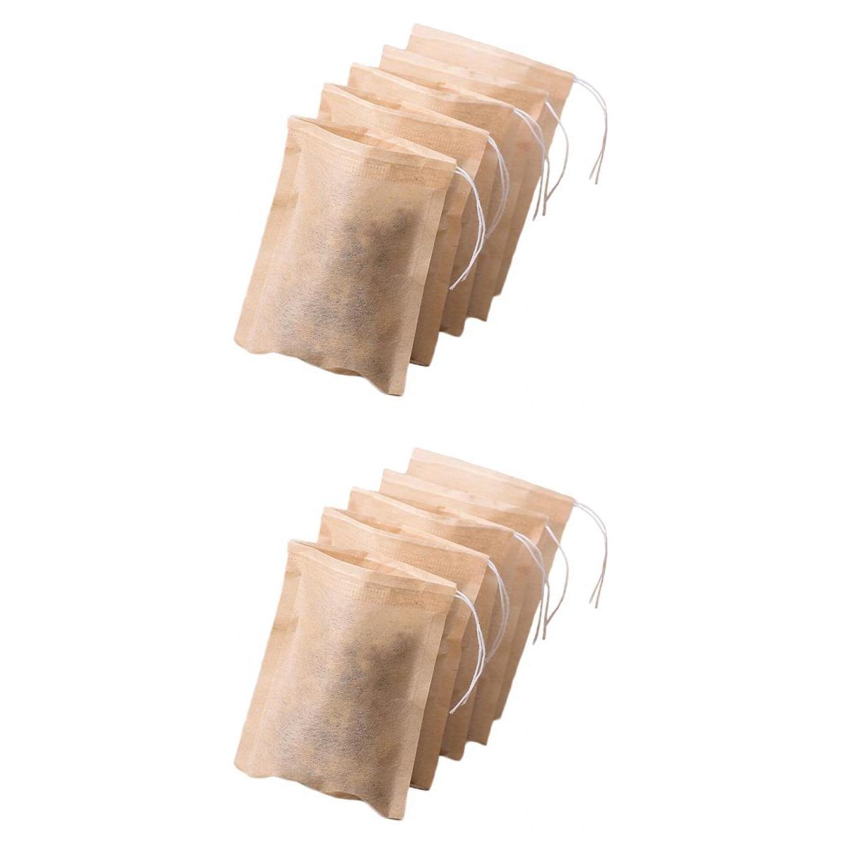 200 Pcs Empty Tea Filter Bags Loose Herbs Teabag with Drawstring 5x7 & 7x9cm