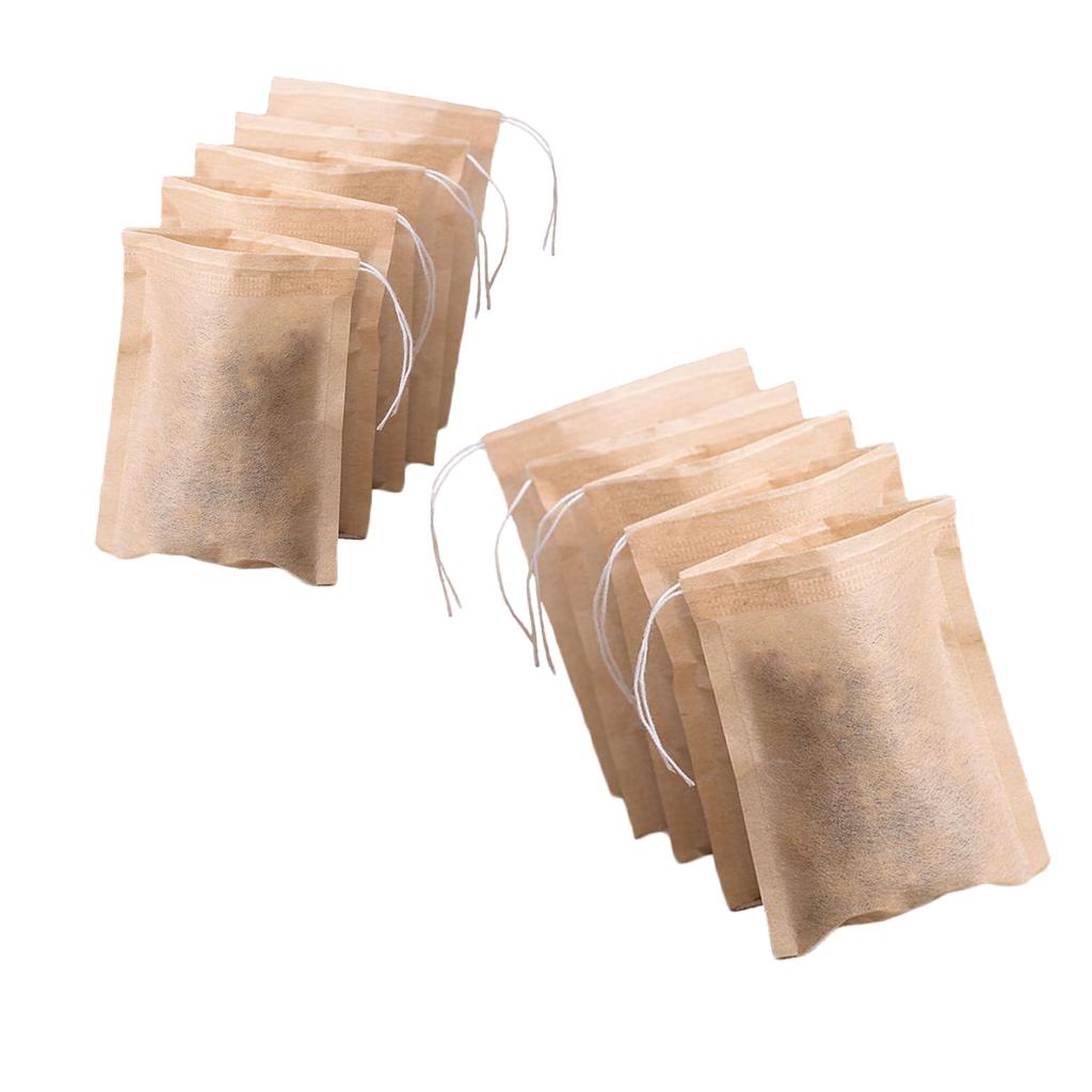 200 Pcs Empty Tea Filter Bags Loose Herbs Teabag with Drawstring 5x7 & 7x9cm