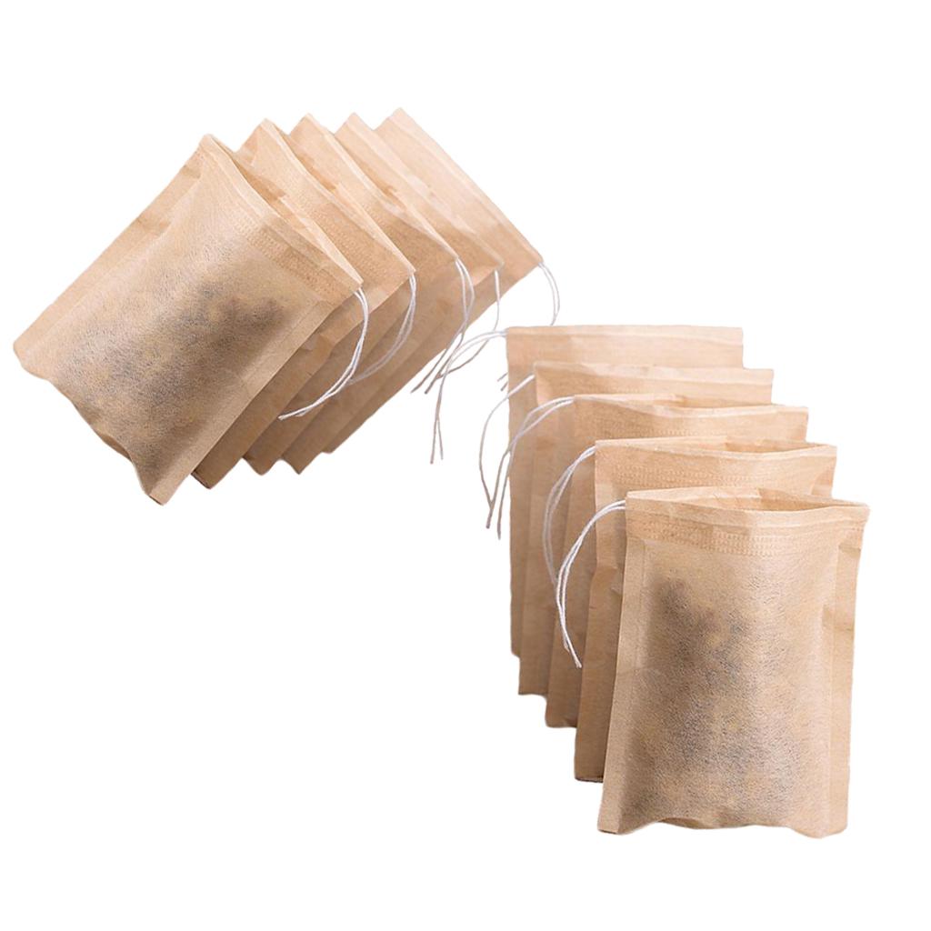 400Pcs Empty Tea Filter Bags Loose Herbs Teabag with Drawstring 5x7 & 9x10cm
