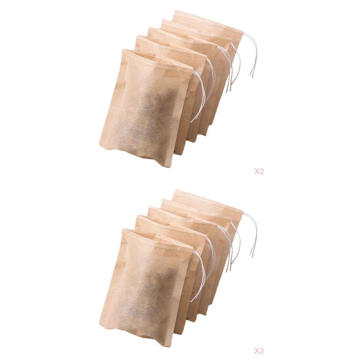 400 Pcs Empty Tea Filter Bags Loose Herbs Teabag with Drawstring 5x7 & 7x9cm