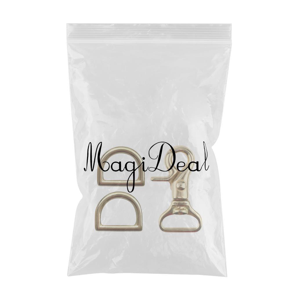 2 Sets Brass Lobster Clasp Hook Swivel Trigger Snap Hook & D Ring